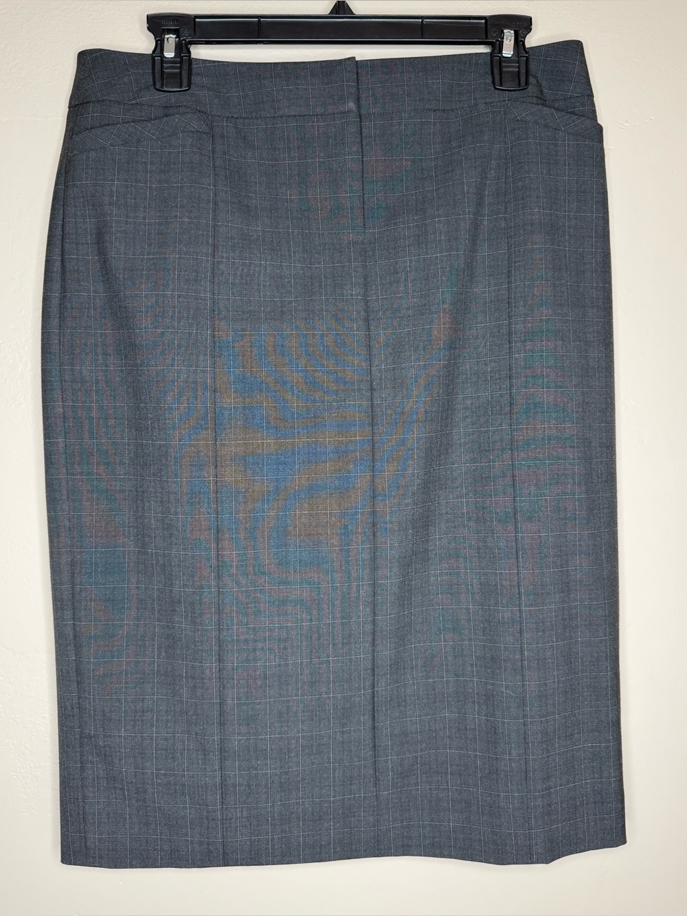 Semantiks Gray Blue Window Pane Plaid Pencil Skirt Size 8